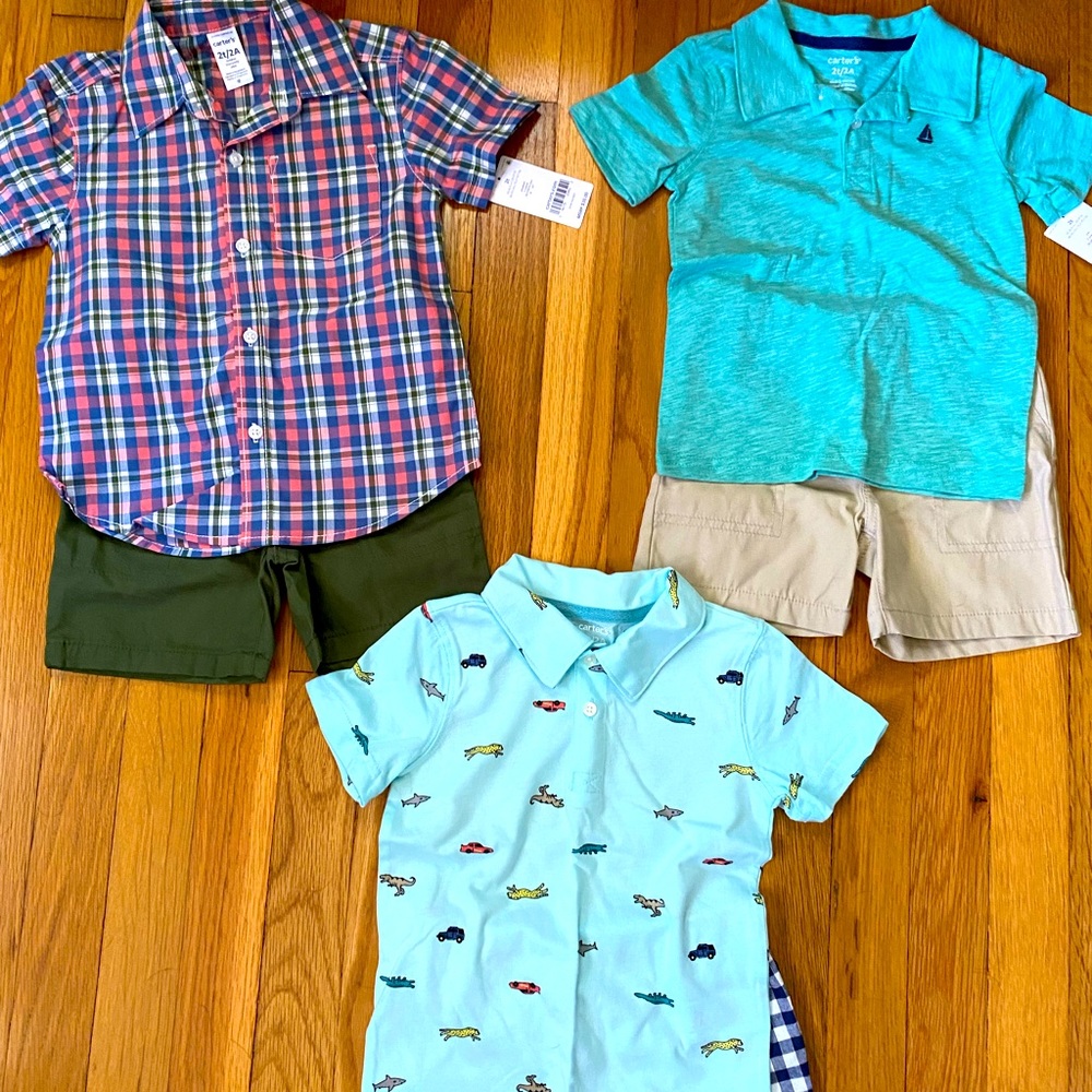 Toddler boys- collared shirts and shorts